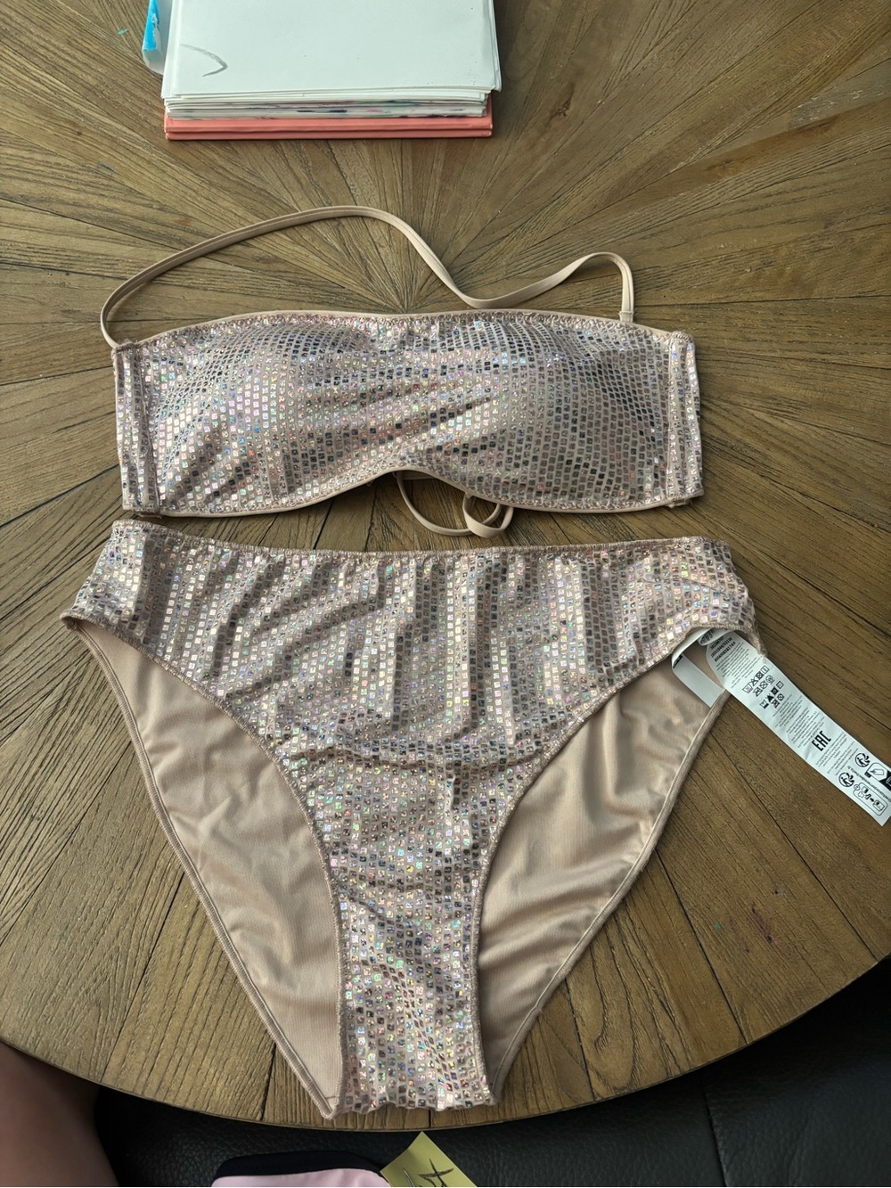 Tezenis Nude Diamond shimmering sequin bikini set